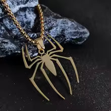 🕷️ قلادة العنكبوت الجريئة من الفولاذ المقاوم للصدأ 🕷️