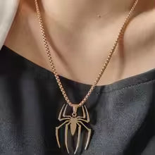 🕷️ قلادة العنكبوت الجريئة من الفولاذ المقاوم للصدأ 🕷️