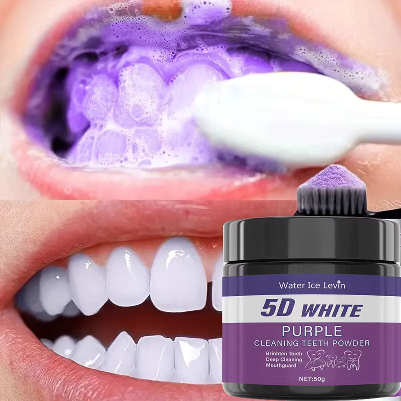 مسحوق تبييض الأسنان البنفسجي 5D White – 50 غرام