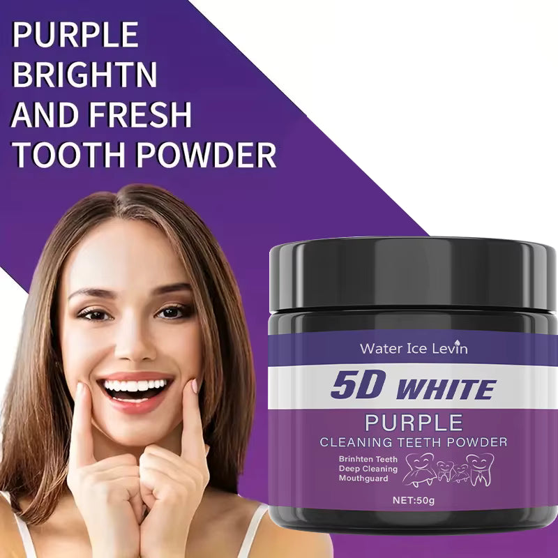 مسحوق تبييض الأسنان البنفسجي 5D White – 50 غرام